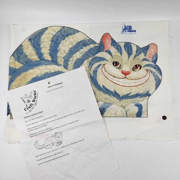 The Toy Works Toys Vtg Alice In Wonderland Cheshire Cat Diy Stuffed